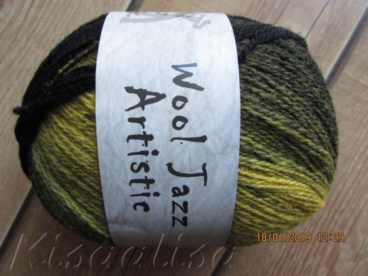 Dzija MIDARA Artistic Wool Jazz 7/2-007 melna-dzeltena  nopirkt interneta veikalā Dzija MIDARA Artistic Wool Jazz 7/2-007 melna-dzeltena  nopirkt interneta veikalā