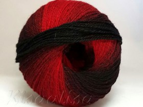 Пряжа MIDARA Artistic Wool Jazz 7/2-005 черно-красный  (аналог Кауни)  купить в интернет-магазине