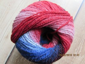 Пряжа MIDARA Artistic Wool Jazz 7/2-084 красно-бело-синий (аналог Кауни)  купить в интернет-магазине