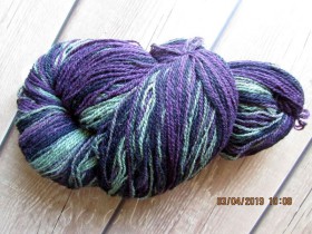 Пряжа MIDARA Artistic Wool Jazz 7/2-042 Фиолетовый с зеленым (аналог Кауни)  купить в интернет-магазине