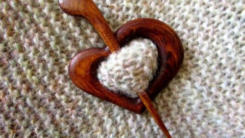 Brooch for shawls, wood - Heart.  buy in the online store