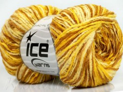 Yarn ICE Chenille-Thin Yellow Cream Camel fnt2-386