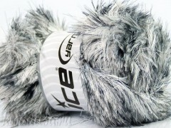 Yarn ICE Faux Fur-Color Black White fnt2-36743