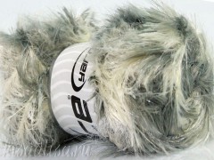 Yarn ICE Faux Fur-Color Grey Cream fnt2-36745